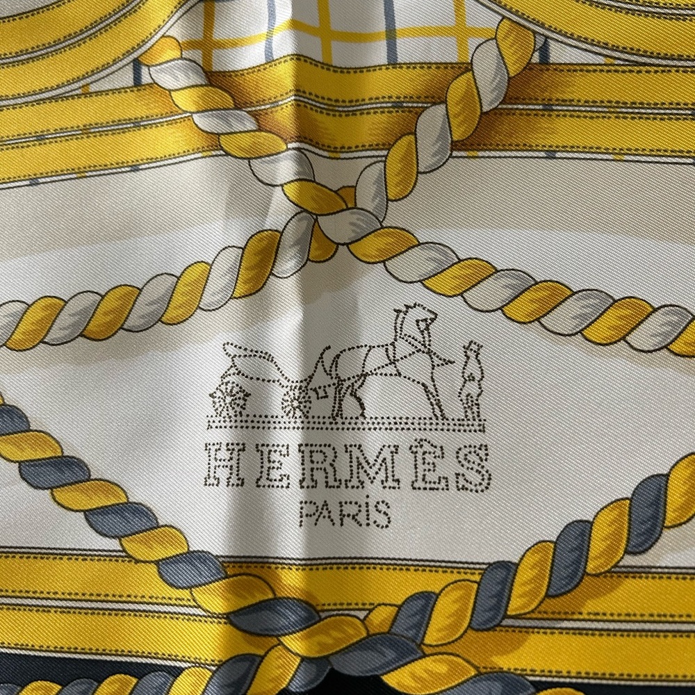 Hermès Yellow and Blue Scarf